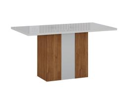 Mesa de Jantar 6 Lugares Tampo MDF/Vidro Doha 120cm Moveis Leifer CADEIRAS NÃO INCLUSAS