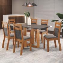 Mesa de Jantar 6 Lugares Vivy Mel/Cinza/Grafite - Viero Móveis Mesa de Jantar 6 Lugares Vivy Mel/Cinza/Grafite - Viero Móveis