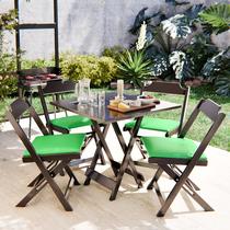 Mesa De Jantar 70x70 Dobrável Bistrô Para Barzinho Com 4 Cadeiras