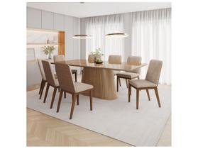 Mesa de Jantar 8 Cadeiras Retangular Henn Olívia Mesa de Jantar 8 Cadeiras Retangular Henn Olívia