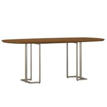 Mesa de Jantar 8 Lugares Retangular Orgânico 200cm Pés Industrial Alina N01 Cinamomo Champanhe - Lyam Decor