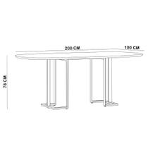 Mesa de Jantar 8 Lugares Retangular Orgânico Com Vidro 200cm Pés Industrial Alina N01 Off White Champanhe - Lyam Decor Mesa de Jantar 8 Lugares Retangular Orgânico Com Vidro 200cm Pés Industrial Alina N01 Off White Champanhe - Lyam Decor