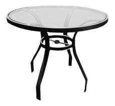 Mesa de Jantar 80cm com Tampo de Vidro para Área Externa e Interna Mesa de Jantar 80cm com Tampo de Vidro para Área Externa e Interna