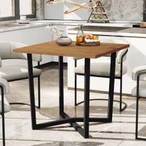 Mesa De Jantar 80x80 4 Lugares Valence Industrial Pés Em Aço