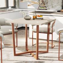 Mesa De Jantar 80x80 Pequena Compacta Para 4 Lugares Valence Industrial Pés Em Aço Mesa De Jantar 80x80 Pequena Compacta Para 4 Lugares Valence Industrial Pés Em Aço