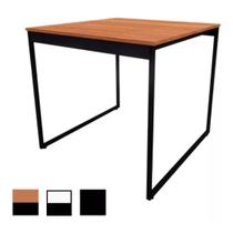 Mesa de Jantar 80x80cm Estilo Industrial com Tampo de MDF Carvalho - Compacta e Moderna