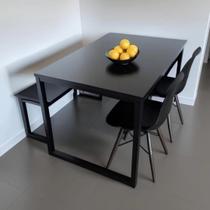 Mesa de Jantar 80x80cm Moderna em Estilo Industrial - Base Reforçada e Acabamento Carvalho Mesa de Jantar 80x80cm Moderna em Estilo Industrial - Base Reforçada e Acabamento Carvalho
