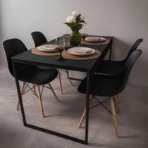 Mesa de Jantar 80x80cm Moderna Industrial - Design Compacto para 4 Lugares em MDF - Maclavi Móveis