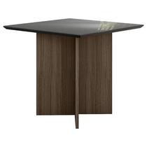 Mesa de Jantar 90cm Helo com Vidro Amêndoa Grafite Poliman