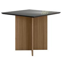 Mesa de Jantar 90cm Helo com Vidro Carvalho Grafite Poliman