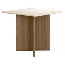 Mesa de Jantar 90cm Helo com Vidro Carvalho Off White Poliman