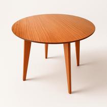 Mesa de Jantar 90cm Redonda Tampo Laminado em Madeira Slim Mesa de Jantar 90cm Redonda Tampo Laminado em Madeira Slim