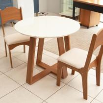 Mesa de Jantar 90cm x 90cm Redonda com 2 Cadeiras 100% MDF