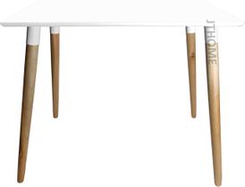 Mesa de Jantar 90x54 Retangular Pe Palito 75cm Suporte Respiga