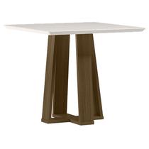 Mesa de Jantar 90x90 cm Valência com Vidro Imbuia Off White New Ceval