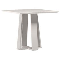 Mesa de Jantar 90x90 cm Valência com Vidro Off White New Ceval