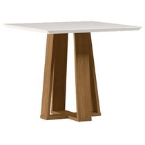 Mesa de Jantar 90x90 cm Valência com Vidro Ype Off White New Ceval