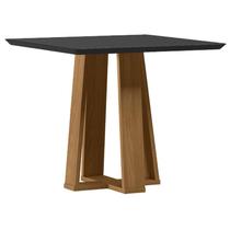 Mesa de Jantar 90x90 cm Valência com Vidro Ype Preto New Ceval