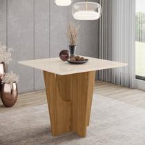 Mesa de Jantar 90x90cm Tampo MDF Canto Reto Vértice