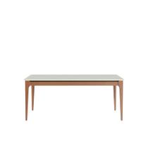 Mesa de Jantar Addar com Vidro 160cm Natural e Off White Província