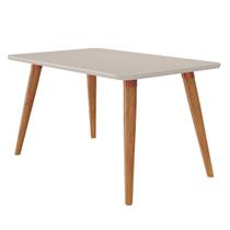 Mesa de Jantar Adele 130X80 Tampo Em MDF/Vidro para 4 Lugares Cimol Madeira/Off White