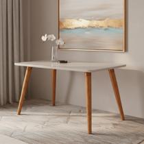 Mesa de Jantar Adele 130x80cm Marrom/Madeira/Off White
