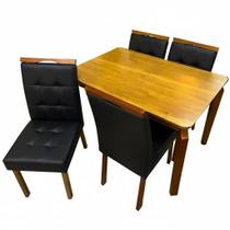 Mesa de Jantar Alegra 120x80cm Sem Vidro e 4 Cadeiras Giulia em Veludo Estofadas Jcm Cor Cinamomo com Tecido Preto Mesa de Jantar Alegra 120x80cm Sem Vidro e 4 Cadeiras Giulia em Veludo Estofadas Jcm Cor Cinamomo com Tecido Preto