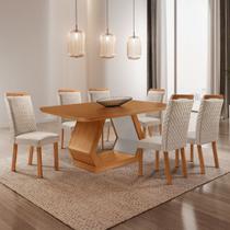 Mesa de Jantar Alvorada 180cm Tampo MDF Laminado Canto Copo com 6 Cadeiras Aline Mesa de Jantar Alvorada 180cm Tampo MDF Laminado Canto Copo com 6 Cadeiras Aline