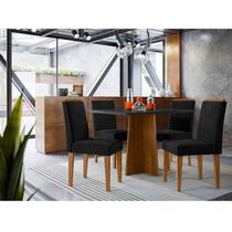 Mesa de Jantar Ambiente Anitta 120x80 cm com Vidro Ype Preto e 4 Cadeiras Ana Veludo Preto New Ceval Mesa de Jantar Ambiente Anitta 120x80 cm com Vidro Ype Preto e 4 Cadeiras Ana Veludo Preto New Ceval