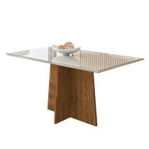 Mesa de Jantar Ana 160x90 Ipê/Off White - New Ceval Mesa de Jantar Ana 160x90 Ipê/Off White - New Ceval