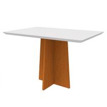 Mesa de Jantar Angra 135 cm Off White Base Ypê N02 - D'Rossi Mesa de Jantar Angra 135 cm Off White Base Ypê N02 - D'Rossi