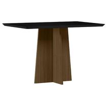 Mesa de Jantar Anitta 120x80 cm com Vidro Imbuia Preto New Ceval