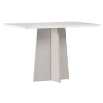 Mesa de Jantar Anitta 120x80 cm com Vidro Off White New Ceval