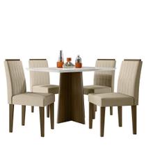 Mesa de Jantar Anitta 120x80 com 4 Cadeiras Ana - New Ceval