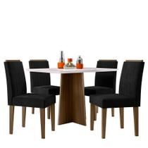 Mesa de Jantar Anitta 120x80 com 4 Cadeiras Ana - New Ceval