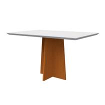 Mesa De Jantar Anitta 1,35m Para 4 Lugares Arredondada Cor Ypê Off White New Ceval