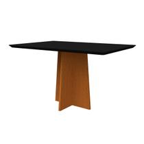 Mesa De Jantar Anitta 1,35m Para 4 Lugares Arredondada Cor Ypê Preto New Ceval