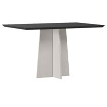 Mesa de Jantar Anitta 135X90 cm com Vidro Off White Preto New Ceval