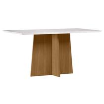 Mesa de Jantar Anitta 160x90 cm com Vidro Ype Off White New Ceval