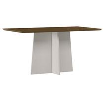 Mesa de Jantar Anitta 160x90 cm sem Vidro Off White Imbuia New Ceval