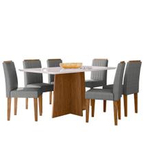 Mesa de Jantar Anitta 160x90 com 6 Cadeiras Ana - New Ceval