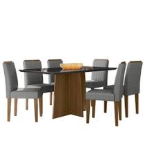 Mesa de Jantar Anitta 160x90 com 6 Cadeiras Ana - New Ceval