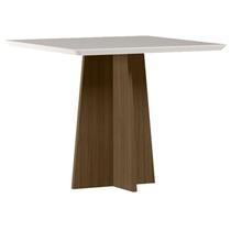 Mesa de Jantar Anitta 90X90 cm com Vidro Imbuia Off White New Ceval