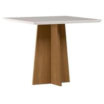 Mesa De Jantar Anitta 90x90 Cm Com Vidro Ype Off White New Ceval