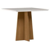 Mesa de Jantar Anitta 90X90 cm com Vidro Ype Off White New Ceval