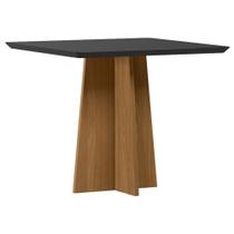 Mesa De Jantar Anitta 90x90 Cm Com Vidro Ype Preto New Ceval