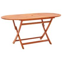 Mesa de jantar ao ar livre vidaXL Solid Eucalyptus Wood Brown