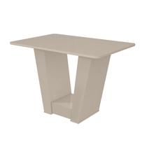 Mesa de Jantar Apogeu 120 cm Off White Tampo com Vidro Lopas