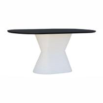 Mesa De Jantar Apollo Tampo Oblongo 180x90cm Branco-preto Mesa De Jantar Apollo Tampo Oblongo 180x90cm Branco-preto