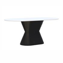 Mesa De Jantar Apollo Tampo Oblongo 180x90cm Preto-branco